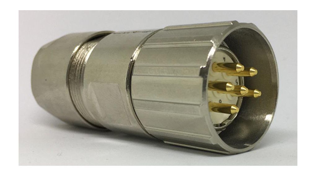 Rundsteckverbinder, M23, Stecker, Gerade, Pole - 12, Gelötet, Kabelhalterung
